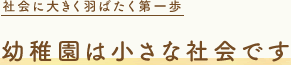 幼稚園は小さな社会です